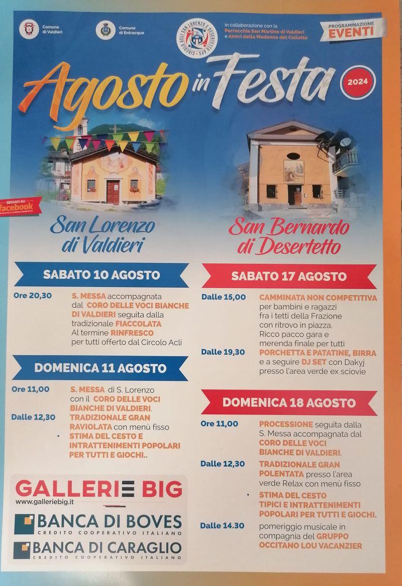 Agosto in Festa - Circolo Acli San Lorenzo e Desertetto (CN)