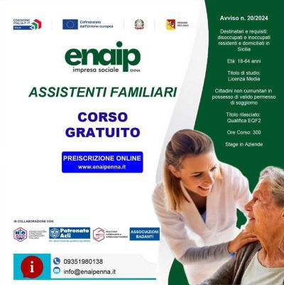 Corso gratuito: Assistenti familiari - Enaip Enna